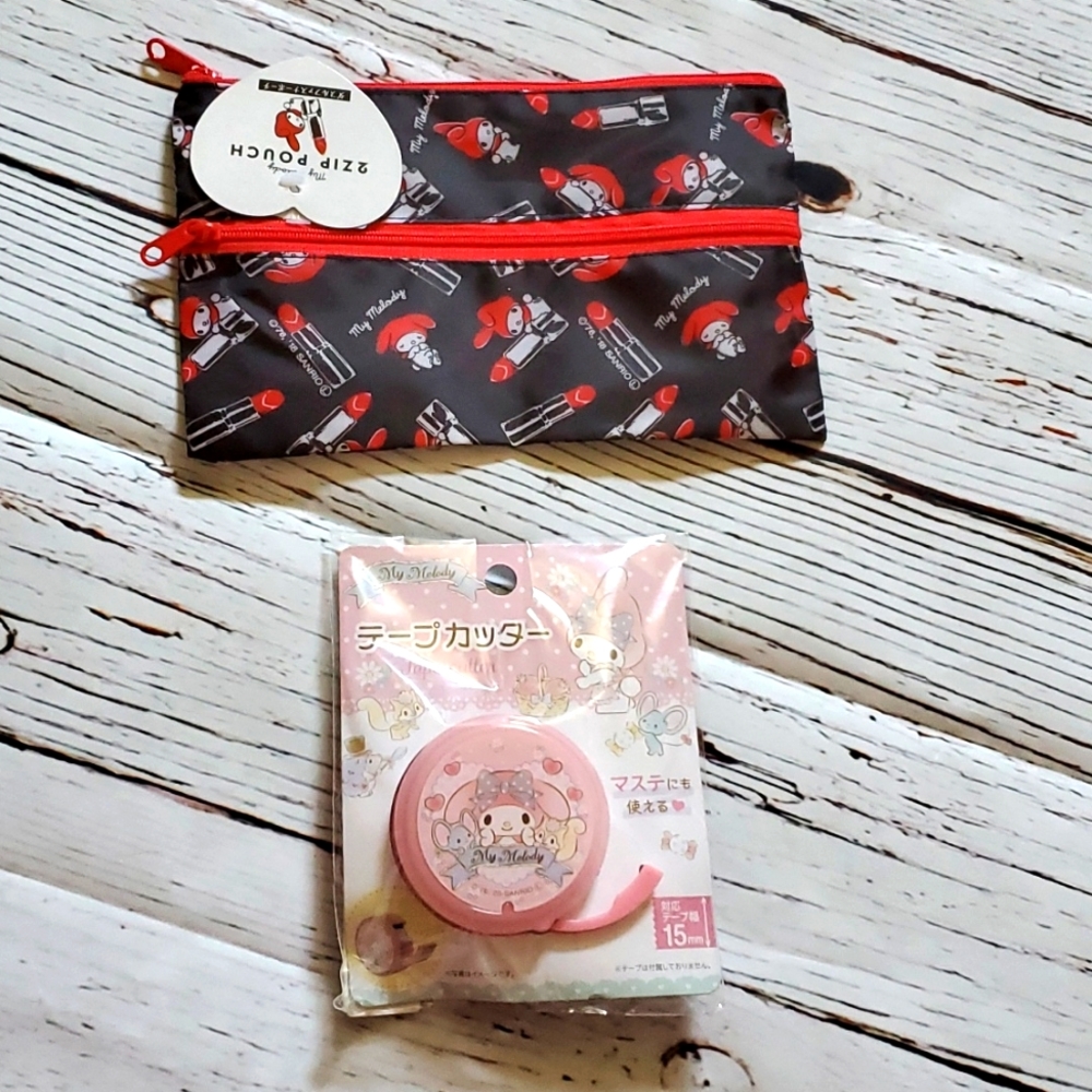 🆕️ SANRIO MY MELODY POUCH & TAPE DISPENSER BUNDLE